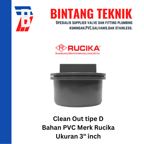 [EZR.2700033] Clean Out / Tutup Septic Tank PVC Rucika 3" inch D (Tipis)