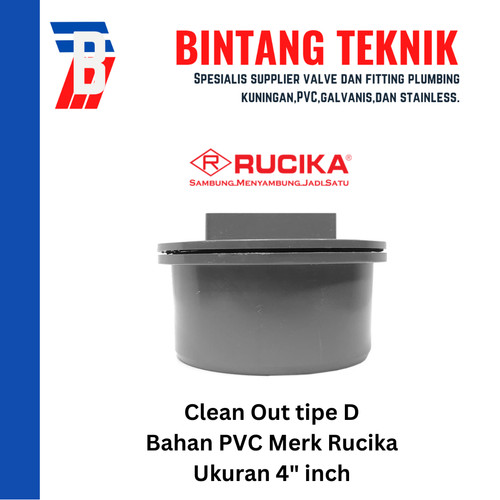[EZR.2700032] Clean Out / Tutup Septic Tank PVC Rucika 4" inch D (Tipis)