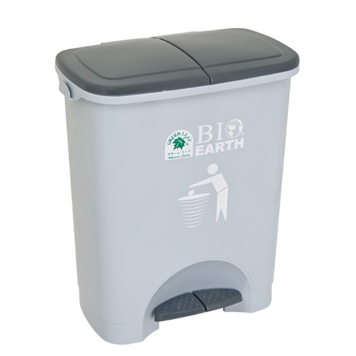 Green Leaf 2144 Kotak Tempat Sampah Injak Sekat 2 x 22 Liter Dustbin