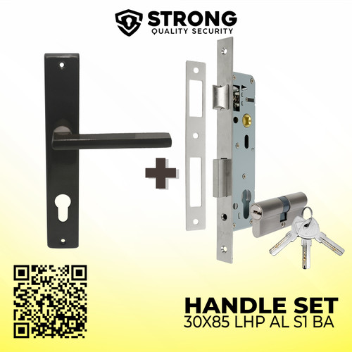 Handle set pintu kunci Alumunium 1 set lengkap STRONG LHP AL S1
