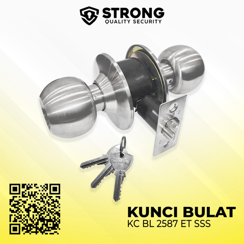 Kunci Bulat Kamar Mandi  Strong KC BL 2587 Stainless Steel