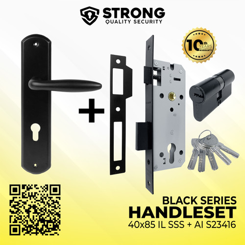 Handle pintu set kunci / Handle set lengkap STRONG LHP AI S23416 BLACK