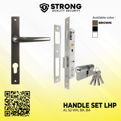 Handle Pintu Plate Aluminium Set (20X85) / Handle Set STRONG LHP AL S2