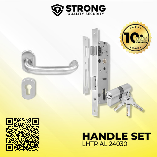 Handle kunci pintu aluminium 1 set - STRONG 24030 SSS