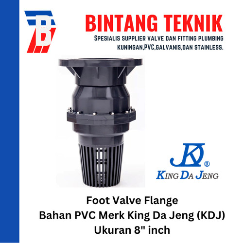 [EZR.2700036] Foot Valve Flange PVC 8" inch JIS 10K King Da Jeng (KDJ)