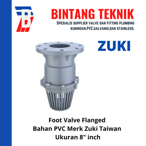 [EZR.2700057] Foot Valve Flange PVC 8" inch Zuki Taiwan