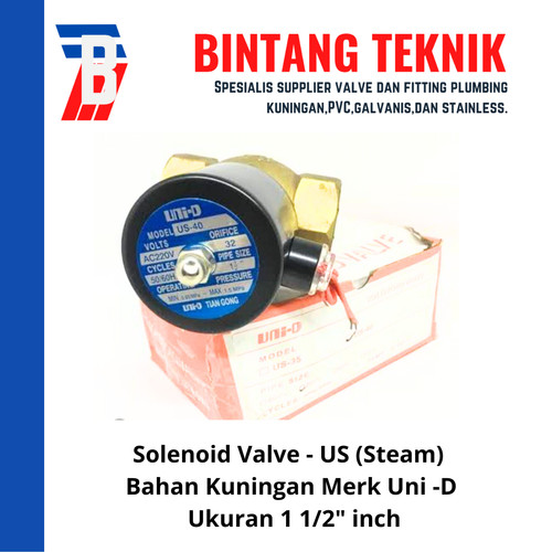 [EZR.2700069] Solenoid Valve 1 1/2" inch Uni-D 220 Volt US Steam Normally Closed