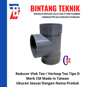 [EZR.2700346] Reducer Vlok Tee 4" x 2" PVC D CM Taiwan