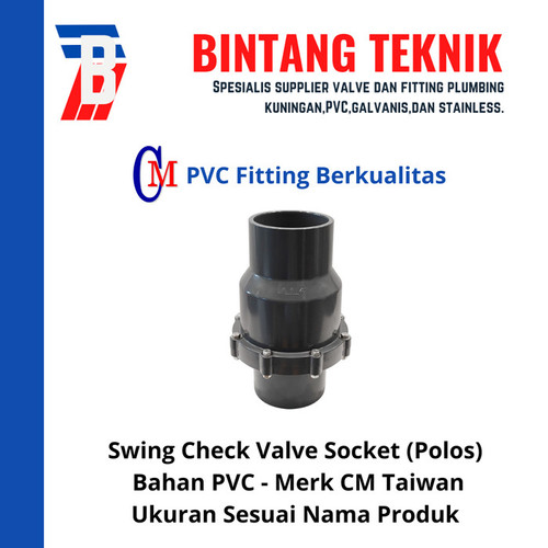 [EZR.2700178] Swing Check Valve / Kleb Tabok PVC 3" inch Merk CM Taiwan