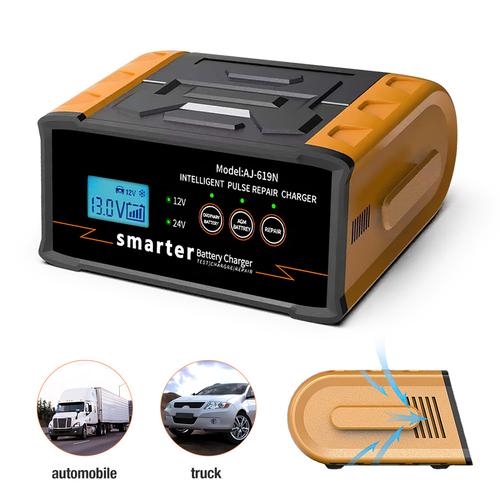 [EZO.1000340] AJ-619N Charger Aki Mobil 300W 12V 24V Lead Acid Accu Cas