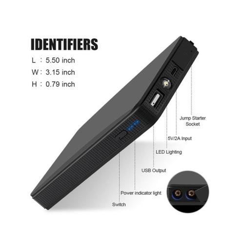 [EZO.1000407] Powerbank 10000mAh bs Jumper Mobil Senter Jump Starter Power Bank USB