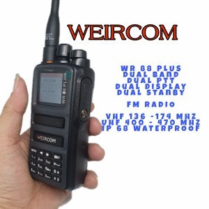 [EZO.1000618] Weircom WR88 Plus HT Dualband 10Watt IP68 Waterproof Tahan Air 10W