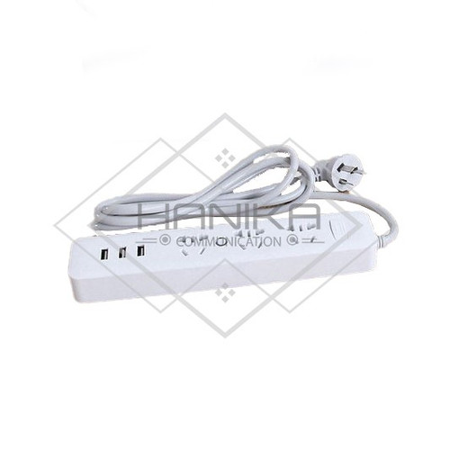 [EZO.1000672] Kabel Sambung 3 Port USB Type F I Stop Kontak Powerstrip Strip Power