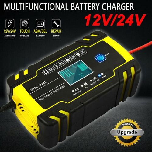 [EZO.1000675] Charger Aki Mobil Motor 12V 24V 140W 6-150Ah Cajer Accu LCD Foxsur Cas
