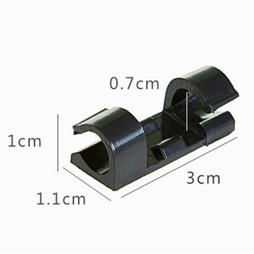 [EZO.1000683] Satuan Dual Klip Kabel Hitam Jepit Cable Clip Organizer Dua Mini CKO