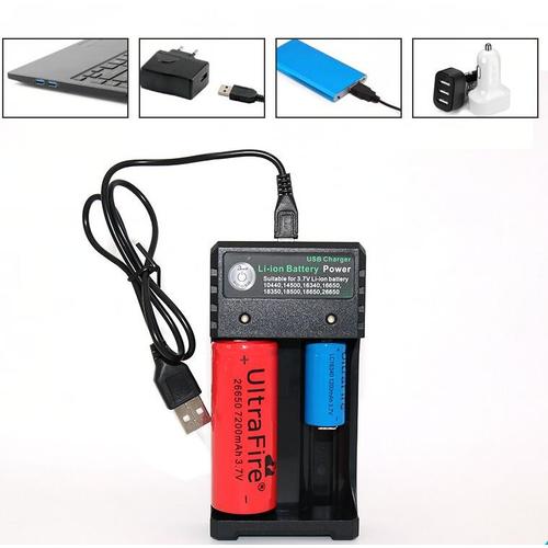 [EZO.1000693] Charger USB Baterai 18650 2 Slot 10440 14500 16650 18350 18500 26650