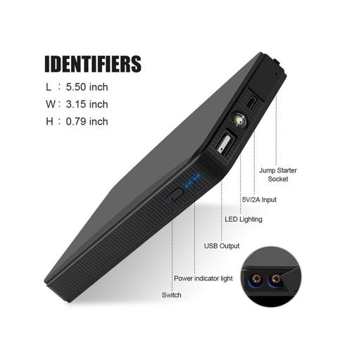 [EZO.1000698] Powerbank 10000mAh Jumper Mobil Senter Jump Starter Power Bank USB