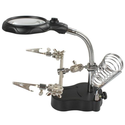 [EZO.1000724] Solder Holder Magnifier LED Kaca Pembesar Pegangan Soldering Iron Klip
