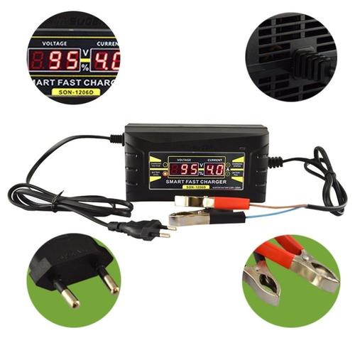 [EZO.1000740] Smart Charger Aki LCD Mobil 6A 12V Basah Kering Accu Cajer Cas Baterai