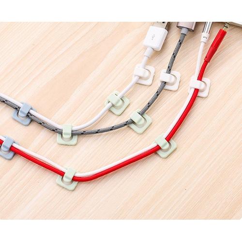 [EZO.1000745] Satuan Klip Kabel Kecil Putih Jepit Cable Clip Organizer Mini