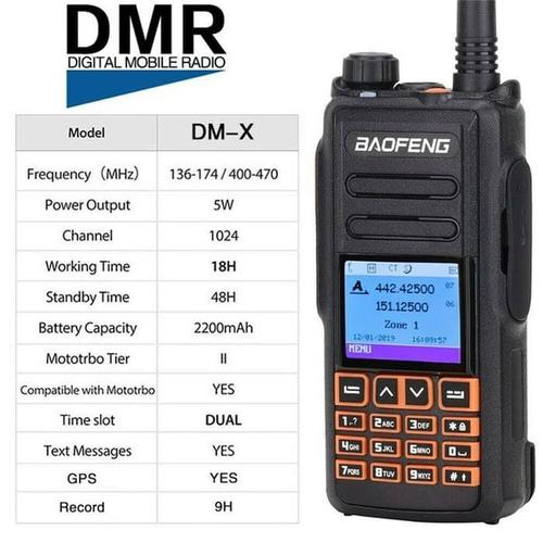 [EZO.1000955] Baofeng DM-X HT Dual Band Digital Analog Ori Baru Garansi GPS SMS DMR