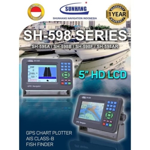 [EZO.1000961] Shunhang SH-598 Fishfinder Ori Garansi GPS Chartplotter SH598 SH598F