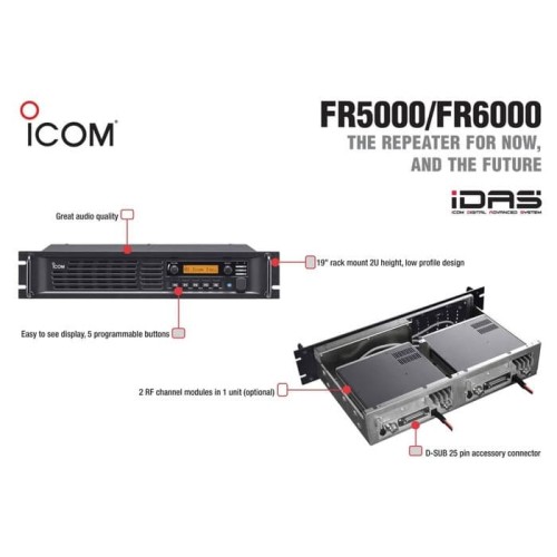 [EZO.1000983] Icom IC-FR6000 Repeater Analog Digital IDAS UHF 400-470 50W Ori Baru