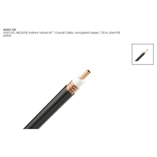 [EZO.1001097] Andrew Virtual Air AVA5-50 Kabel Koaksial 7/8in Tembaga Heliax Meteran