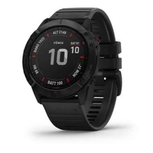 [EZO.1001160] Garmin Fenix 6x Pro Solar Gray Black Band Jam GPS Ori Titanium Carbon