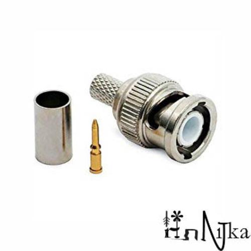 [EZO.1001757] Konektor BNC Male to Kabel RG-58 Krimping Koaksial Connector RG58 ke