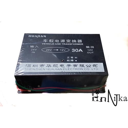 [EZO.1001855] DC Converter in 24V to out 12V 30A Mobil Baru Berkualitas