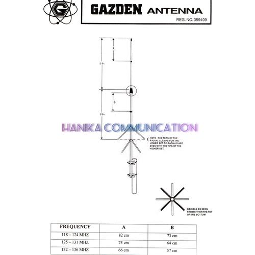 [EZO.1002061] Gazden Antenna AB Airband Antena Base Baru Radio Komunikasi HF SSB