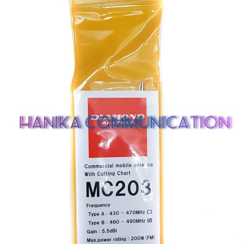 [EZO.1002114] Diamond MC203 Antena Mobil UHF 460-490 5.5Db Ori Baru Antenna Rig HT