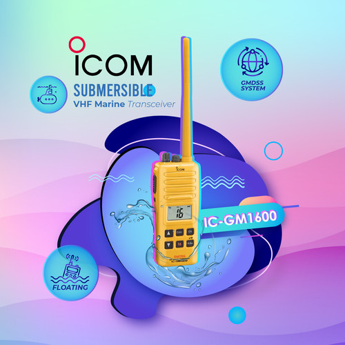 [EZO.1002508] Icom IC-GM1600E VHF Marine Transceiver Survival Craft 2 Way Radio HT