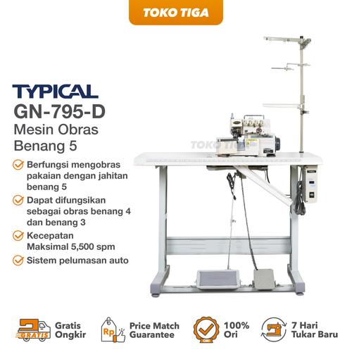 [EZO.0300150] Mesin Obras 5 Benang TYPICAL GN795D / Servo Direct Drive Motor GN-795D (Industrial)