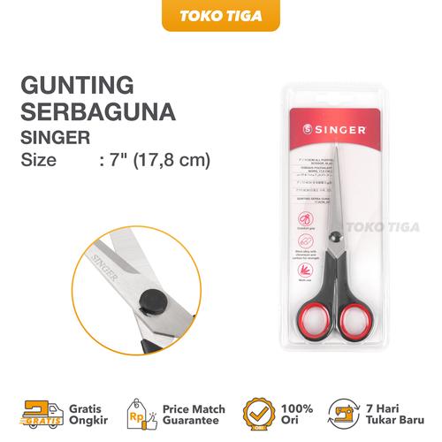 [EZO.0300050] Gunting Bahan Serbaguna SINGER 7 inch Baja Kromium / Tailor Scissors