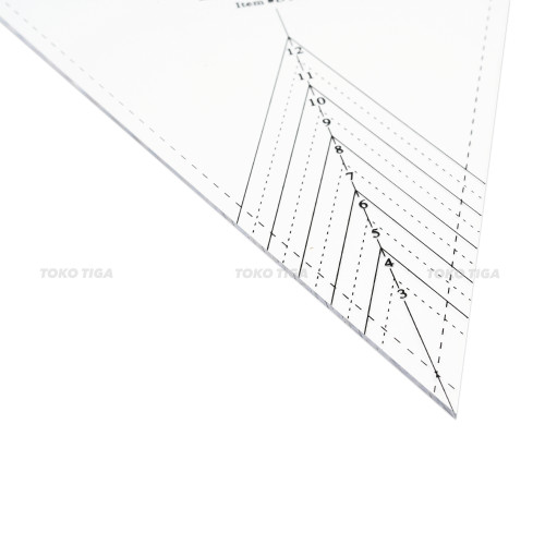 [EZO.0300178] Penggaris Patchwork / Quilting Ruler Lemoyne Star (DT-10)