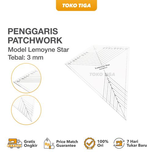 [EZO.0300239] Penggaris Patchwork / Quilting Ruler Lemoyne Star (DT-10)