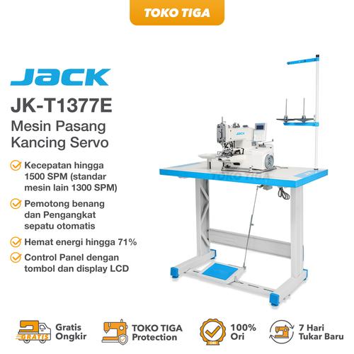 [EZO.0300258] Mesin Pasang Kancing Servo JACK JK-T1377E / T 1377 E 4 Titik / Silang