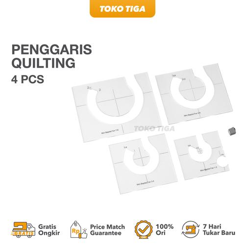 [EZO.0300276] Penggaris Quilting / Template Miniature Baptist Fan Isi 4 Pcs (MBF-04)