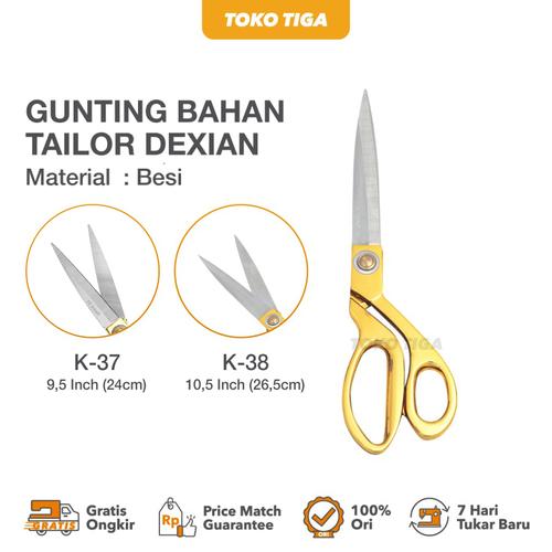[EZO.0300301] Gunting Emas K37 / Gunting Kain Tailoring Scissors 9,5 Inch DeXian