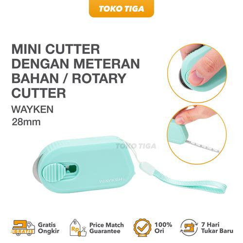 [EZO.0300302] Mini Cutter dengan Meteran Bahan / Rotary Cutter 28 mm Merk WAYKEN