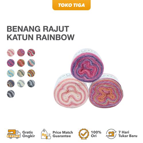 [EZO.0300339] Benang Rajut Katun Rainbow / Rainbow Cake Yarns Import (RB5)
