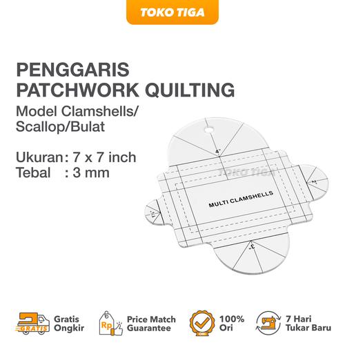 [EZO.0300355] Penggaris Patchwork Quilting Clamshells / Scallop / Circle (HG00623)