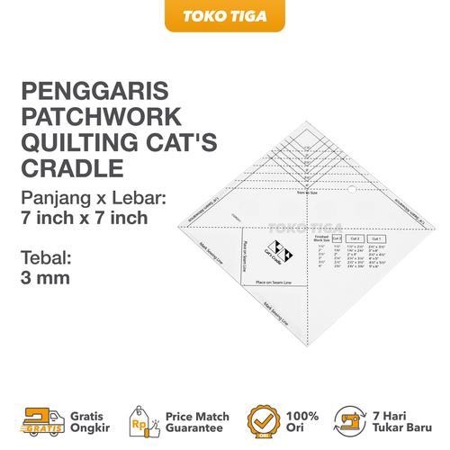 [EZO.0300364] Penggaris Patchwork Quilting Cat's Cradle / Square Ruler 7 (CGRDHI)