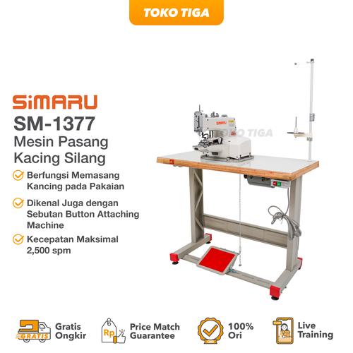 [EZO.0300365] Mesin Jahit Pasang Kancing Silang SIMARU SM1377 / SM 1377 Industrial