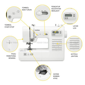 [EZO.0300316] Mesin Jahit BROTHER FS60X Heavy Duty Portable Digital Computerised