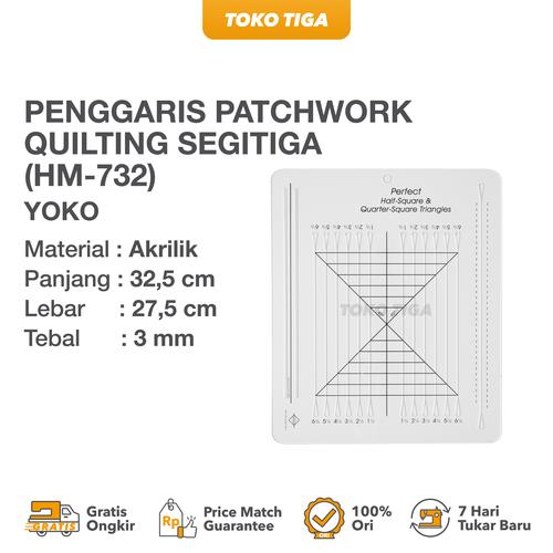 [EZO.0300377] Penggaris Patchwork Quilting Segitiga / Perfect Half-Square (HM-732)