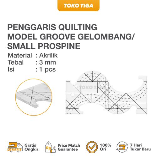 [EZO.0300429] Penggaris / Small ProSpine Quilting Template Groove Gelombang (QGPSSM)