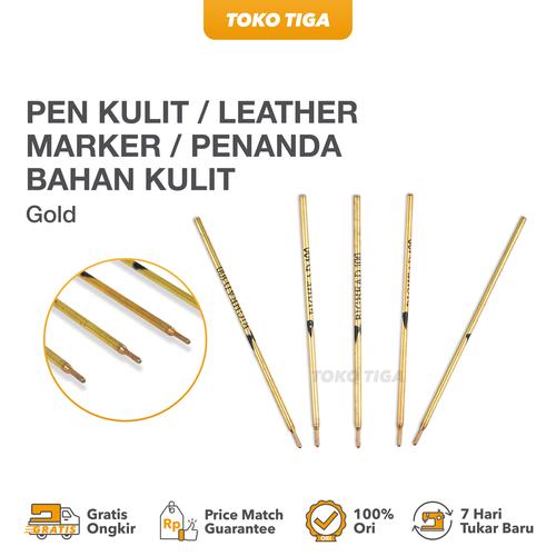 [EZO.0300488] Pen Kulit / Leather Marker / Penanda Bahan Kulit - Gold